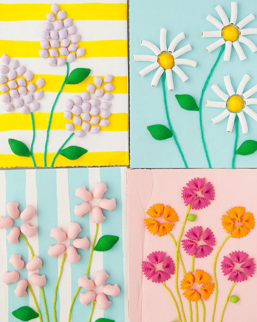 image  1 HANDMADE CHARLOTTE - Kids will love crafting a bouquet of pasta flowers for Mother’s Day